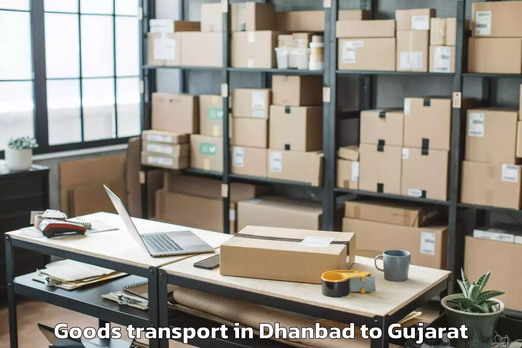 Hassle-Free Dhanbad to Dwarka Goods Transport